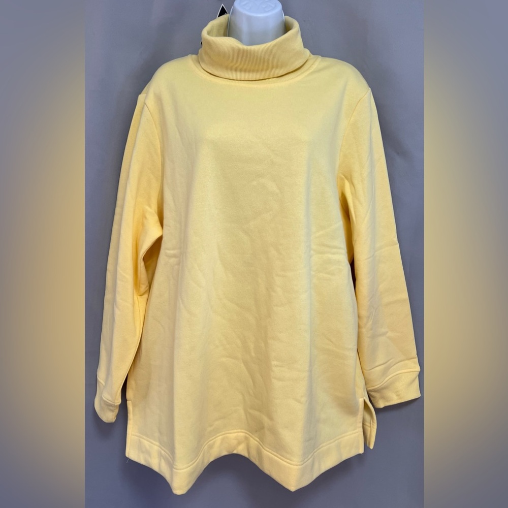 KAREN SCOTT Sport Women's Fleece lined Sweatshirt Yellow NWT Sz 2XL